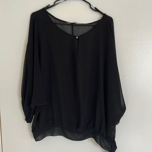 See through black Sophie gray collection blouse US size 8